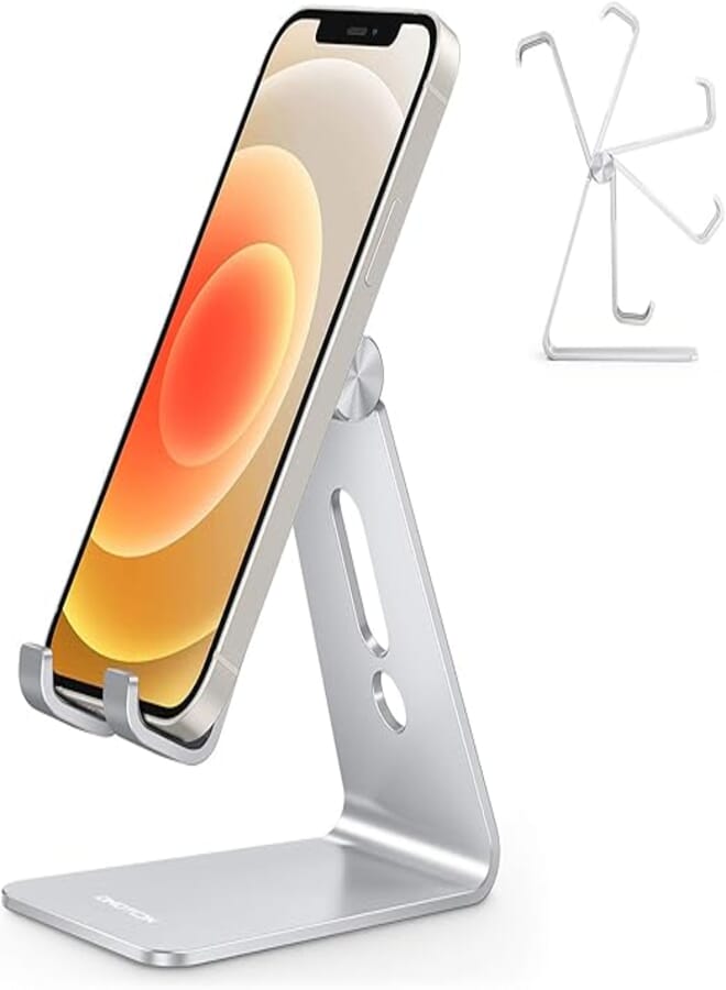OMOTON Adjustable Mobile Phone Stand for Desk Mobile Phone Stand Tablet Stand